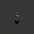 Vintage Sailing Ship With Wooden Hull Multiple Masts And Classic Design